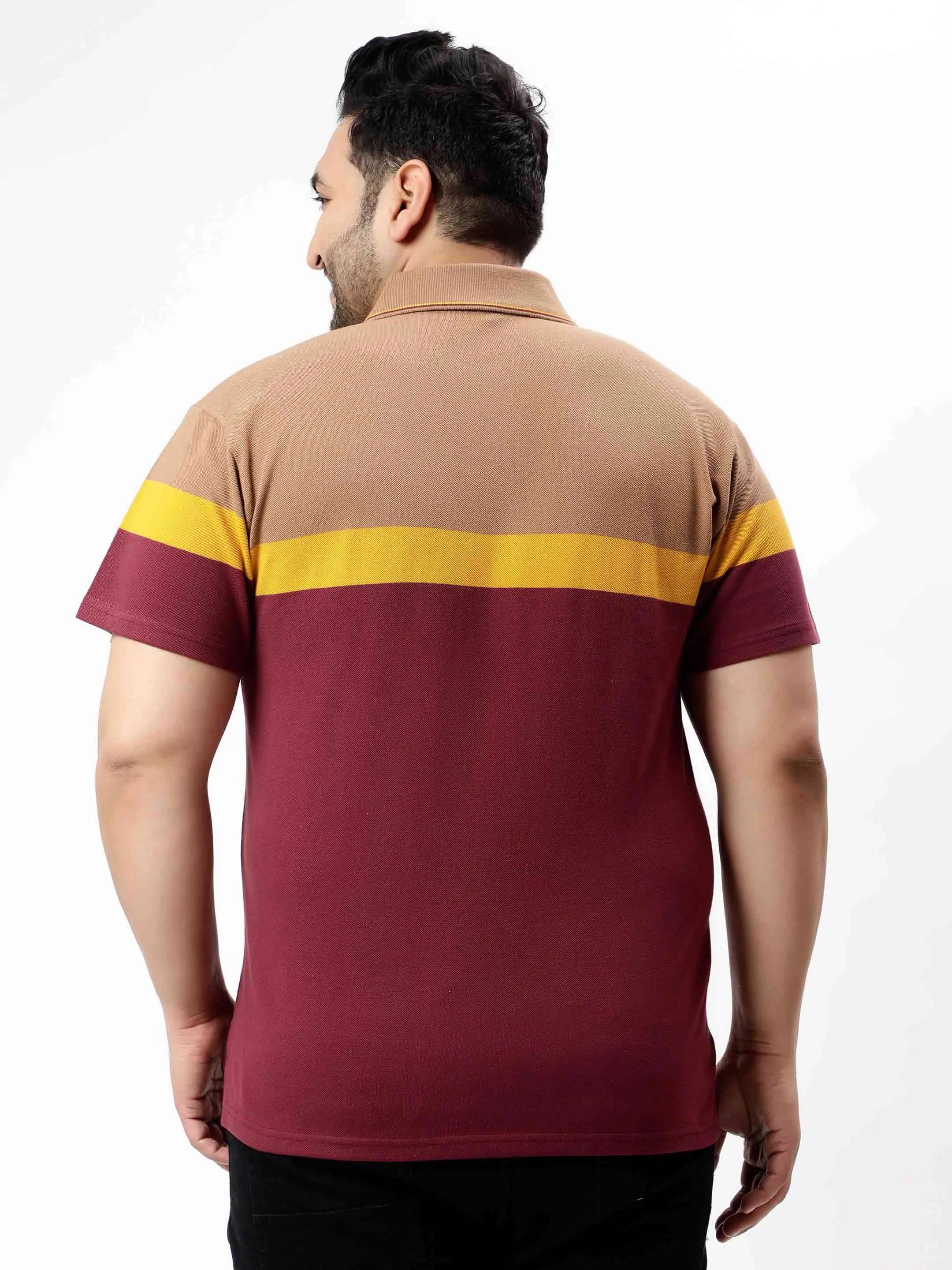 Maroon Multicolor Premium Polo T-shirt