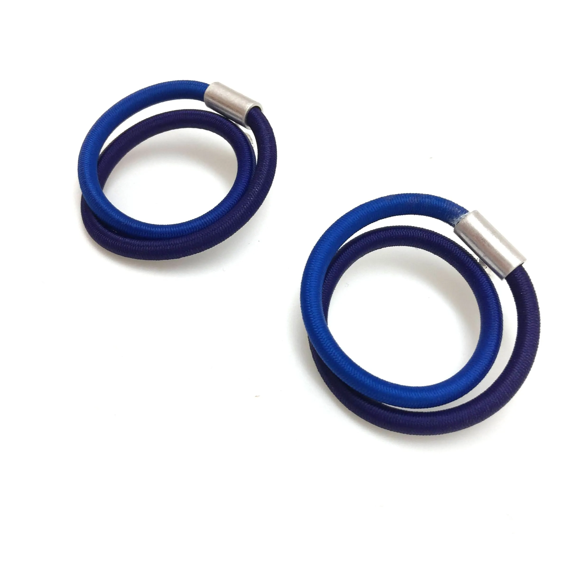 Medium Blue Coil Hoops