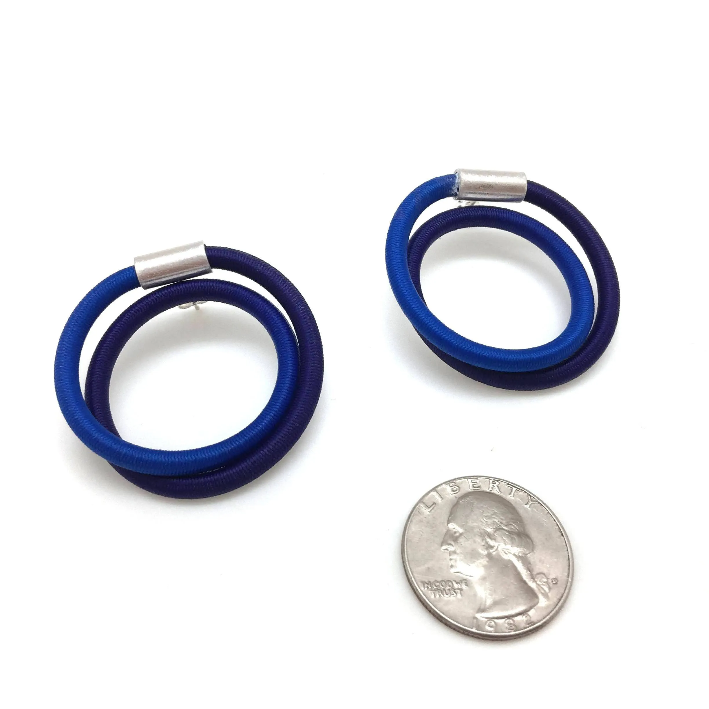 Medium Blue Coil Hoops