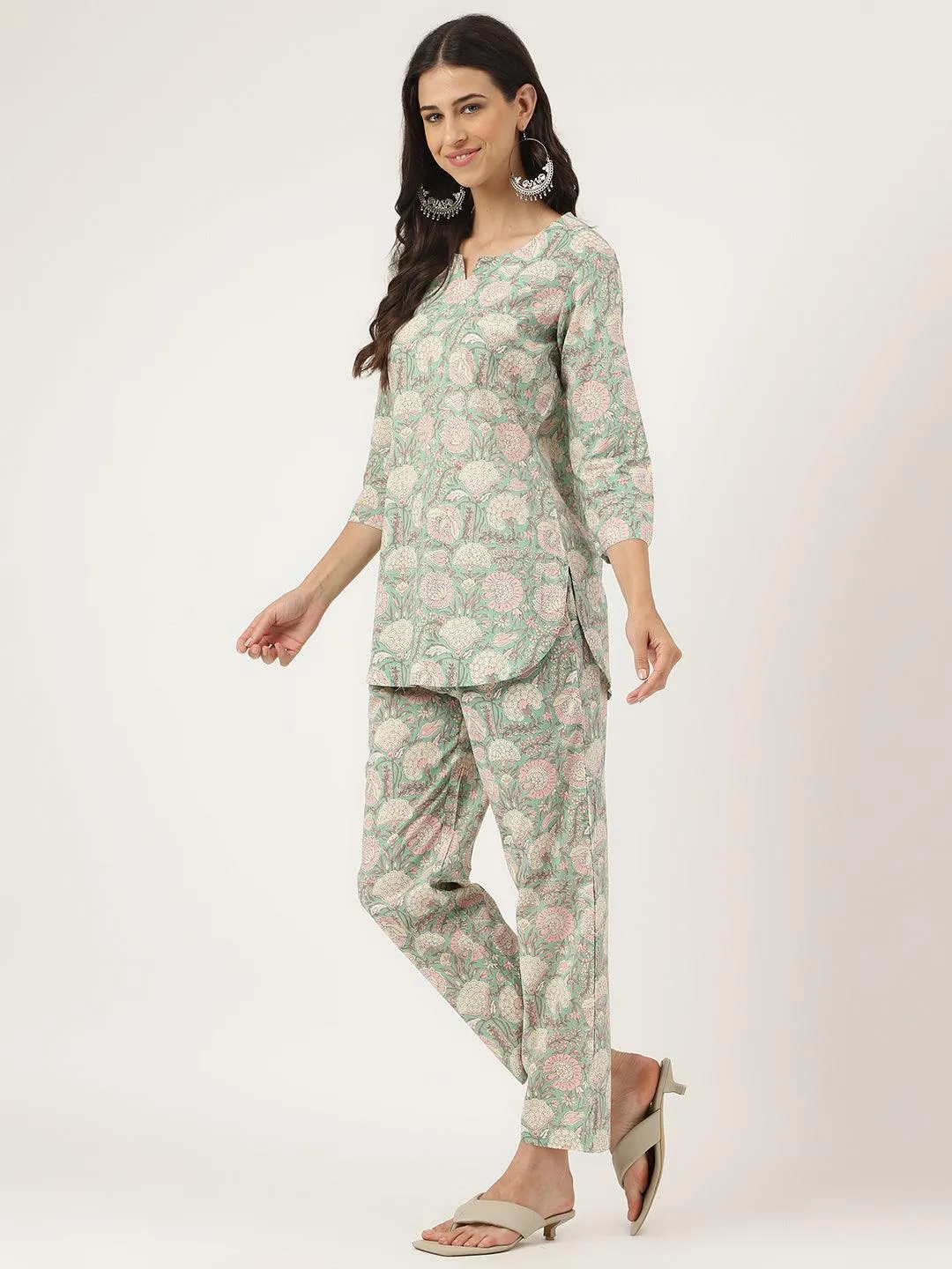 Mint Green Printed Loungewear/Nightwear