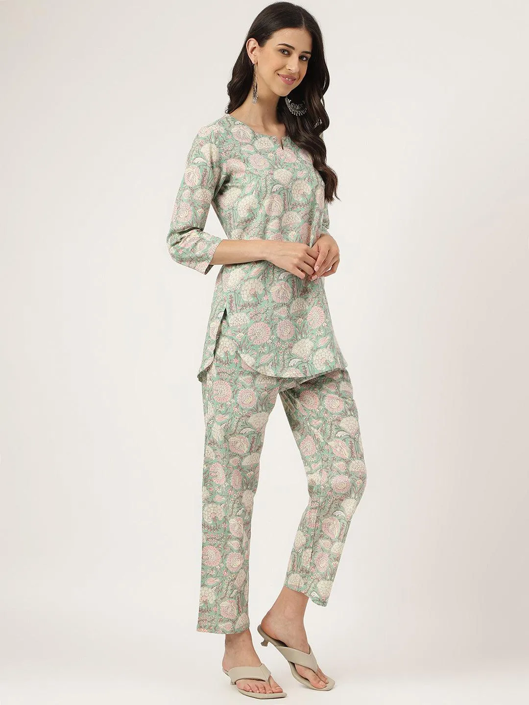 Mint Green Printed Loungewear/Nightwear