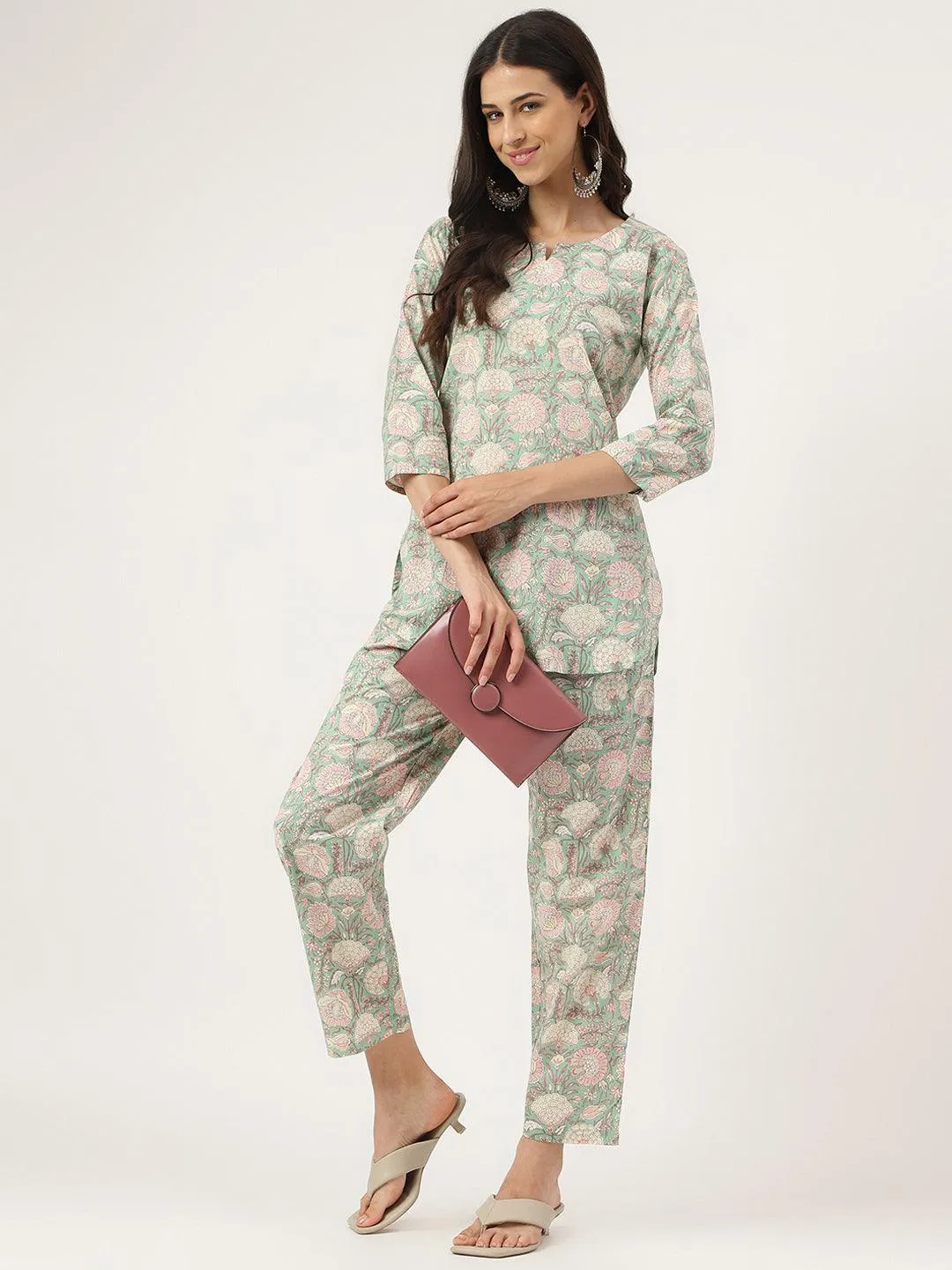 Mint Green Printed Loungewear/Nightwear