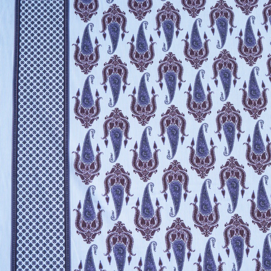 Paisley Printed Blue Pure Cotton Shirting