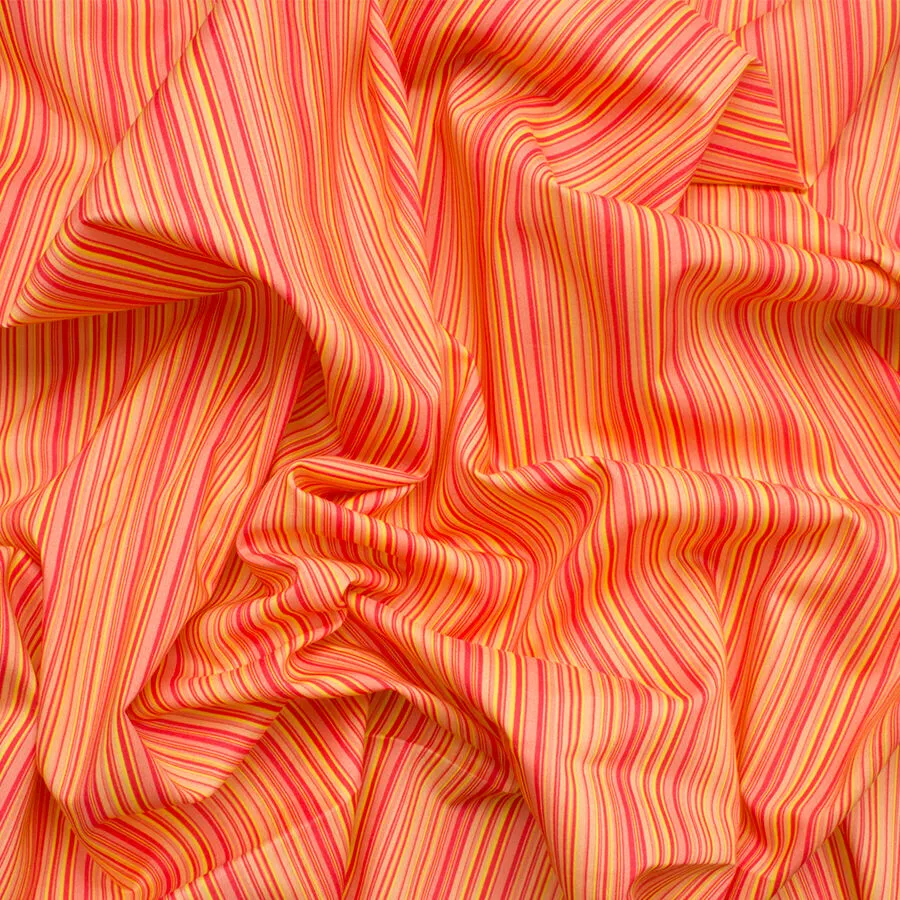 Pink/Yellow Striped Lightweight Cotton