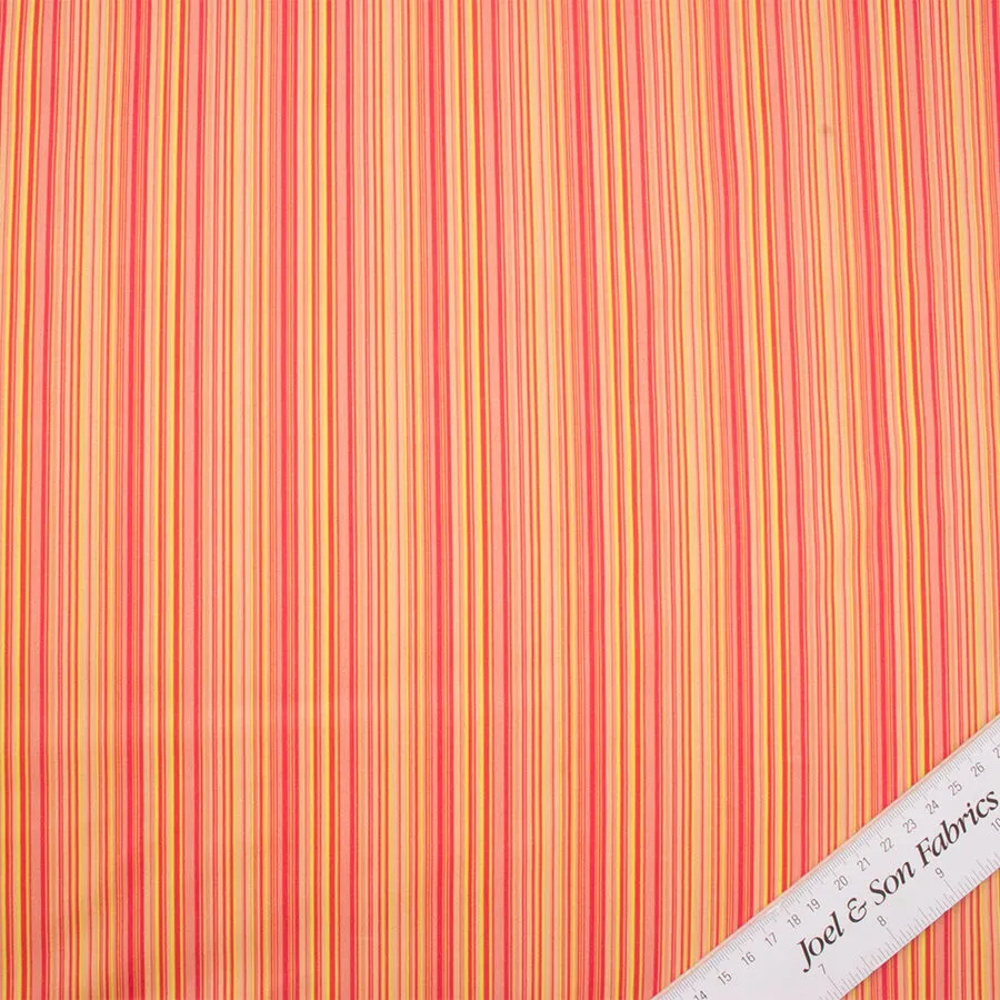 Pink/Yellow Striped Lightweight Cotton