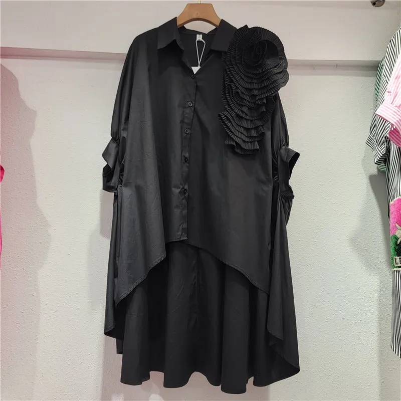 Pre Order:  Solid Bat Sleeve Front Short Blouse