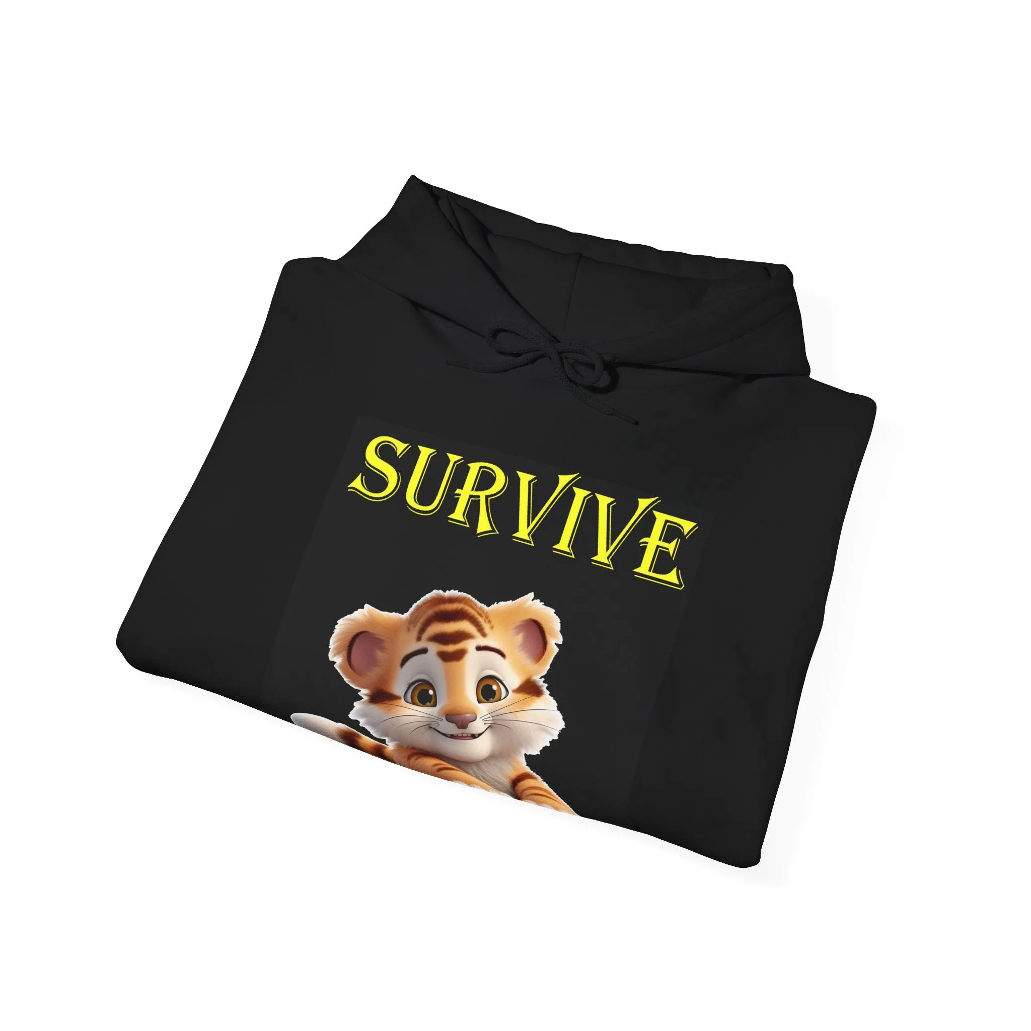 Princess Grace  Survive Tiger Graphic Unisex Hoodie  Cozy Cat Lover's Sweatshirt