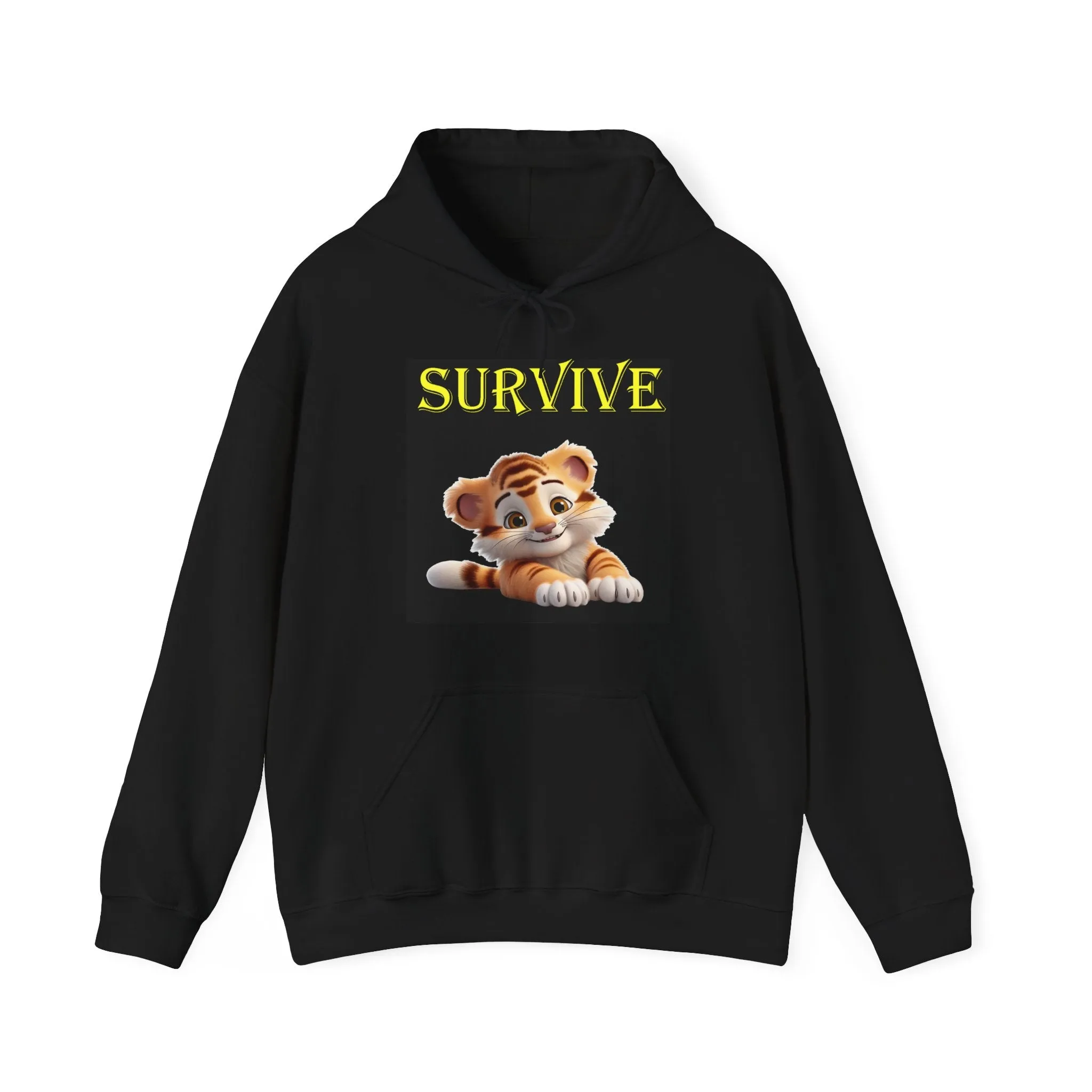 Princess Grace  Survive Tiger Graphic Unisex Hoodie  Cozy Cat Lover's Sweatshirt