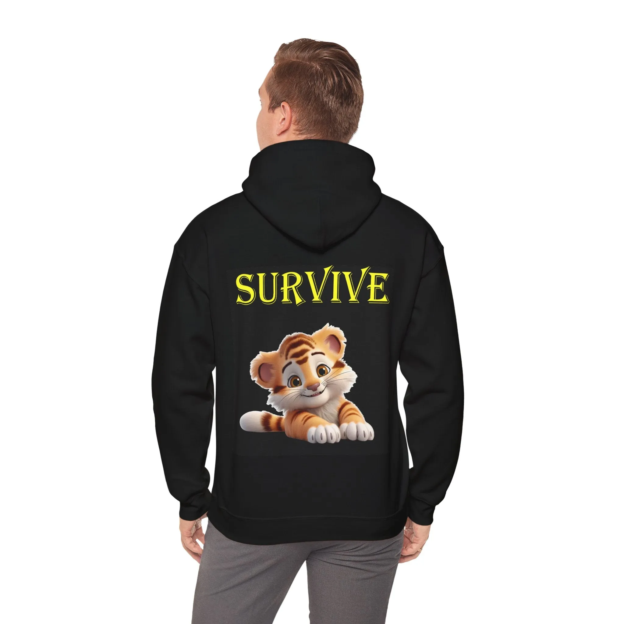 Princess Grace  Survive Tiger Graphic Unisex Hoodie  Cozy Cat Lover's Sweatshirt