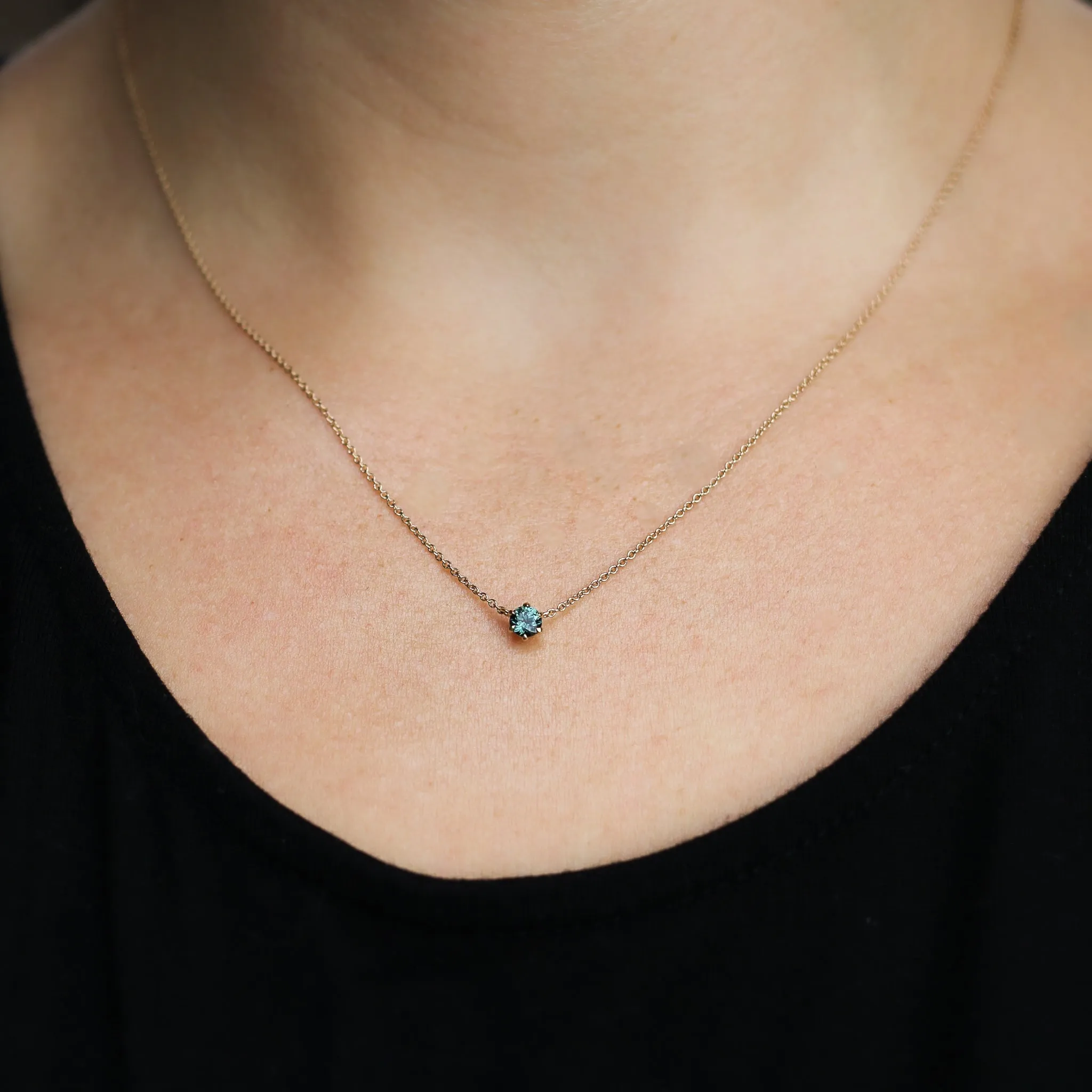 Round Green Sapphire Necklace
