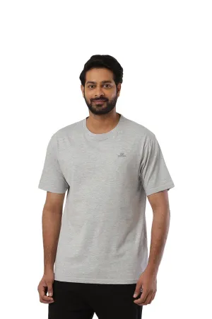 Round Neck - Gray Solid T-Shirts For Men | Ariser