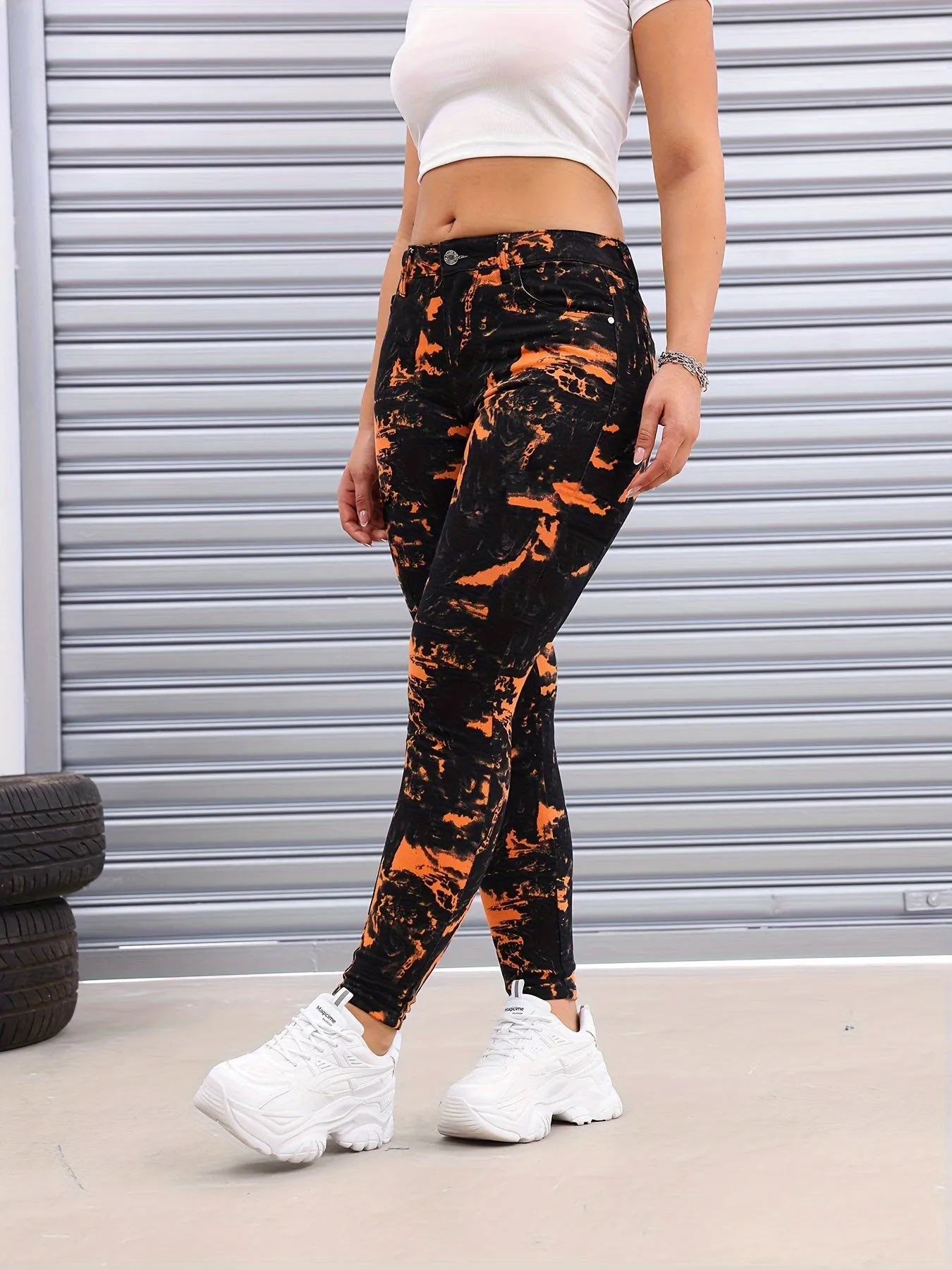 Skinny Tie Dye Jeans Slimming Stretchy Womens Denim Collection