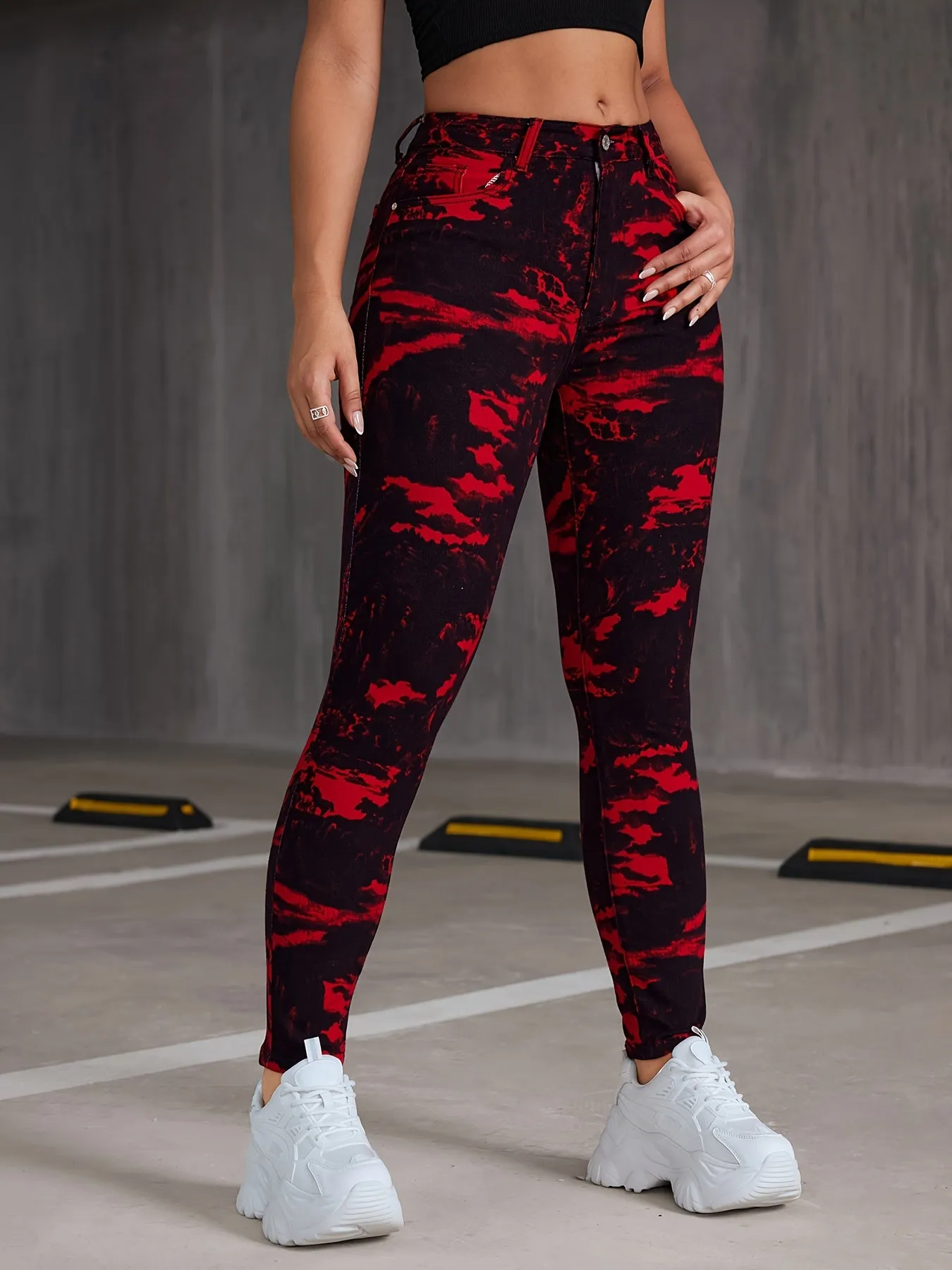 Skinny Tie Dye Jeans Slimming Stretchy Womens Denim Collection