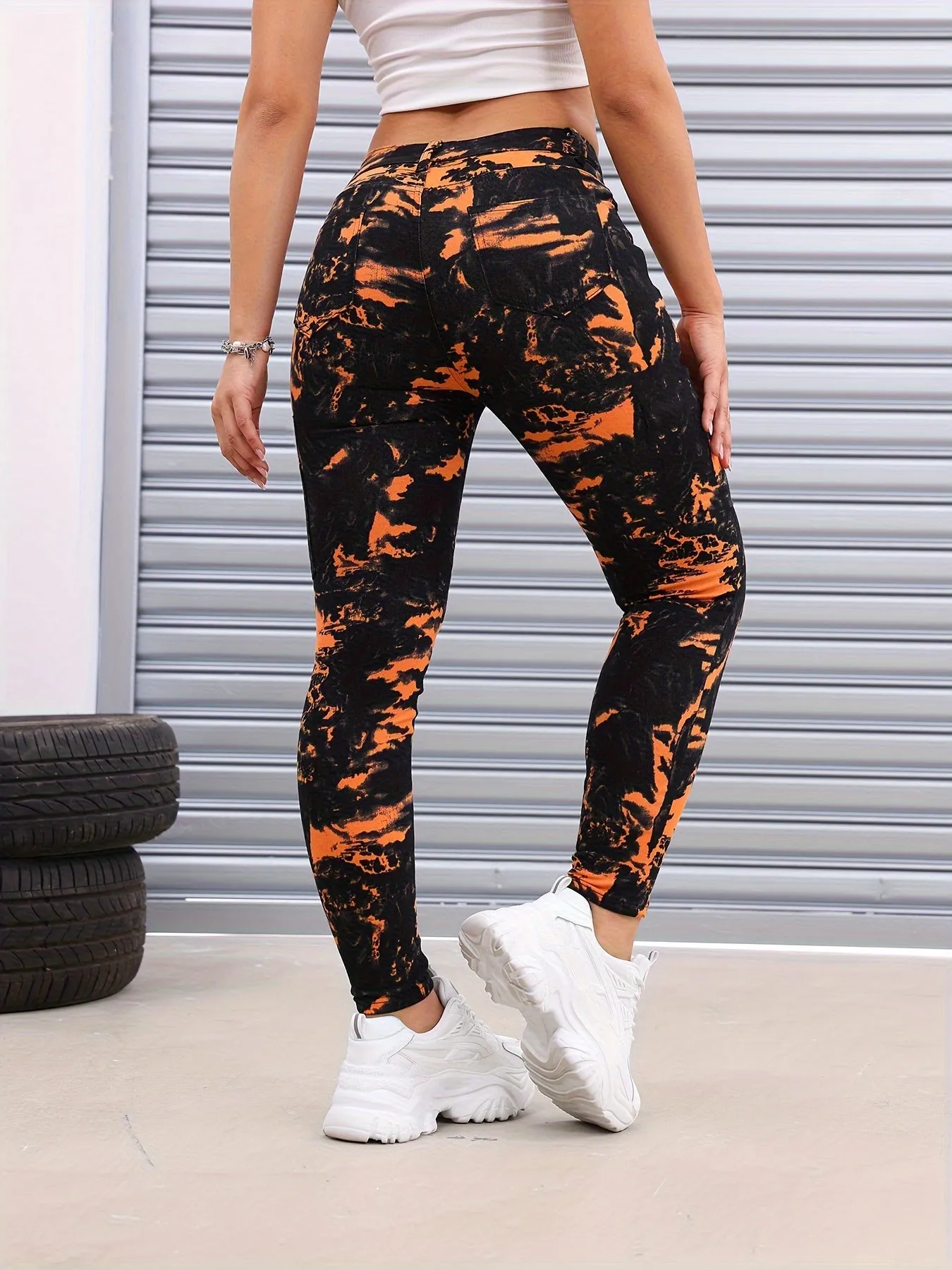 Skinny Tie Dye Jeans Slimming Stretchy Womens Denim Collection