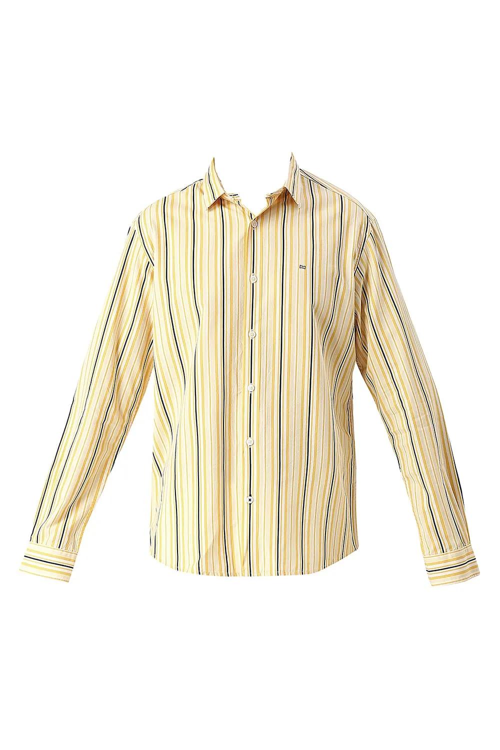 Slim Fit Cotton Viscose Twill Stripe Shirt