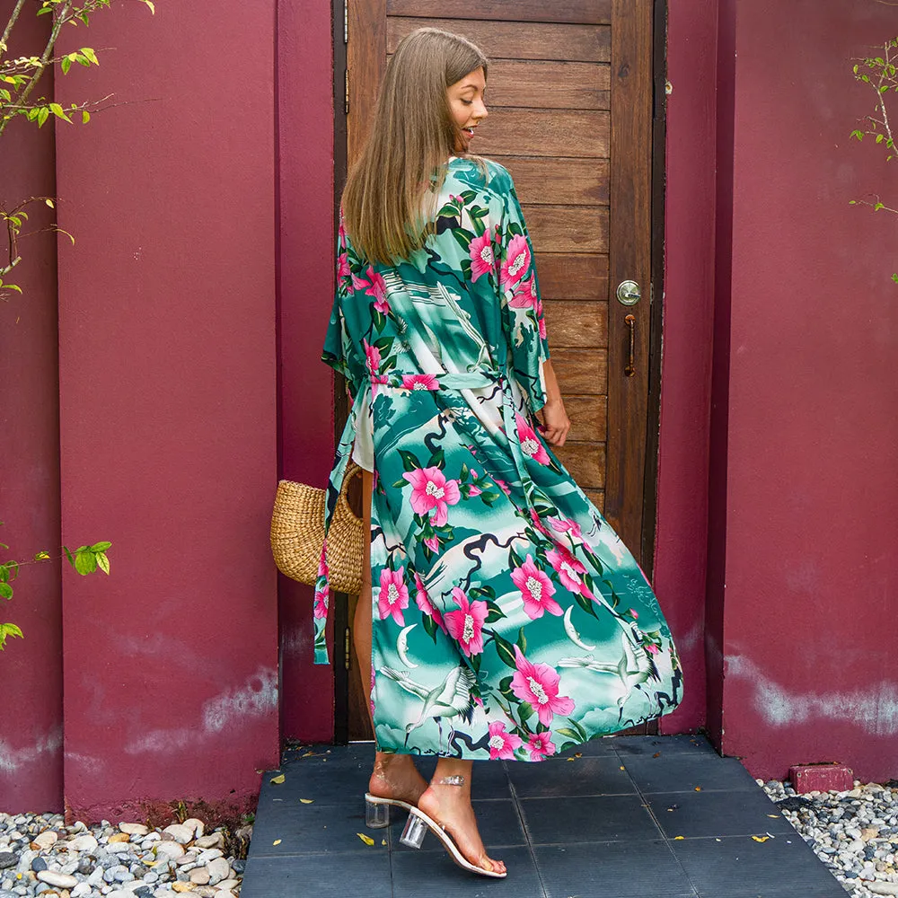 SOPREV   Casual & Relaxed Classic Beach Dress Swimsuit Cover-up in Wildflower Print