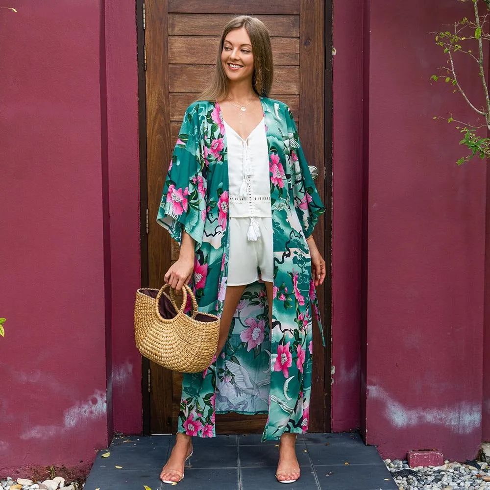 SOPREV   Casual & Relaxed Classic Beach Dress Swimsuit Cover-up in Wildflower Print