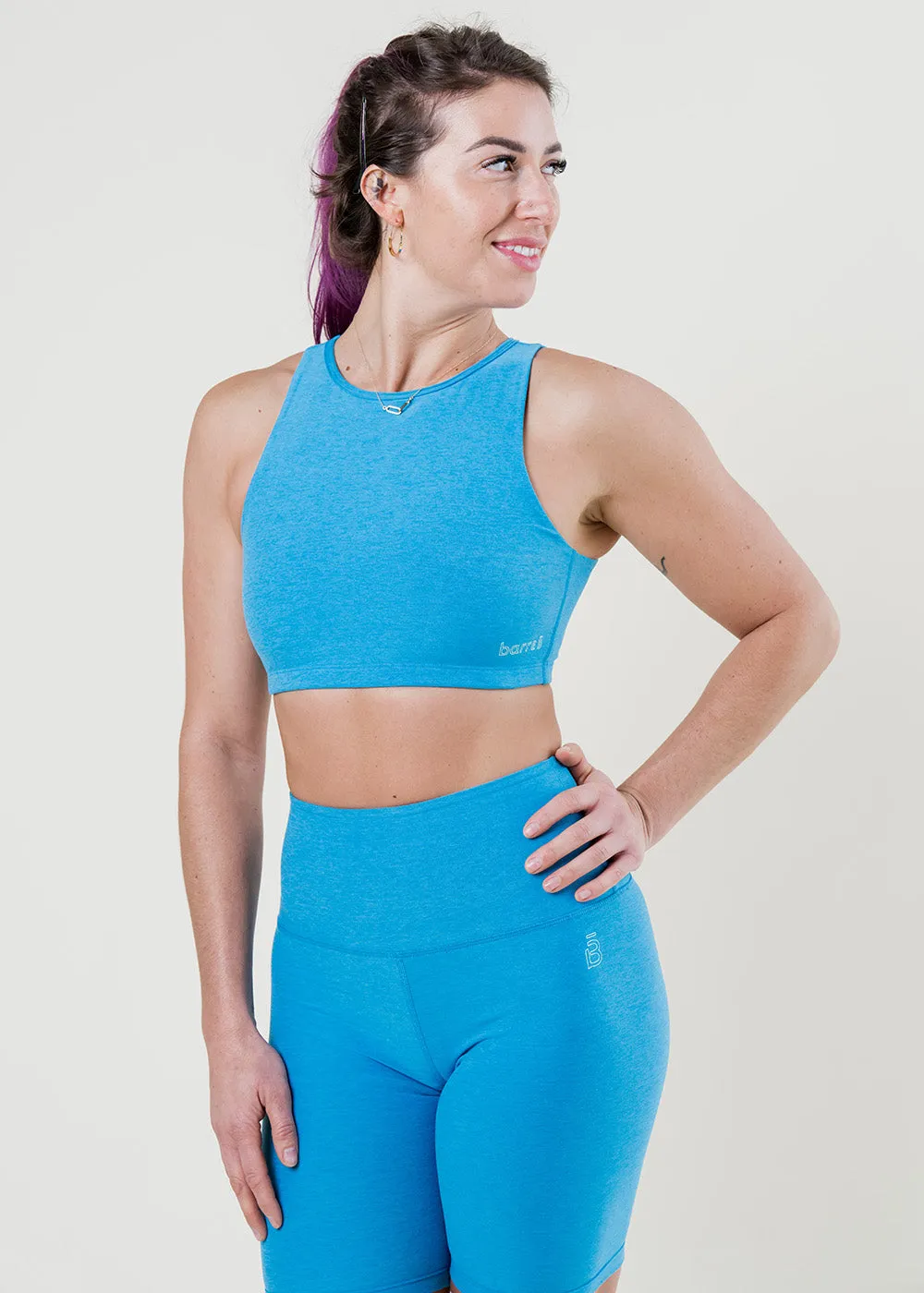 Spacedye Open Back Bra - Blue Ocean Heather