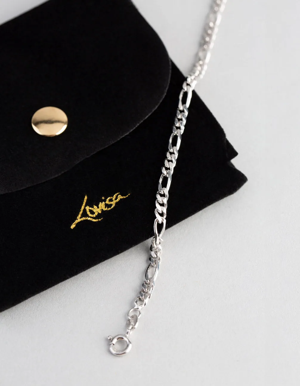 Sterling Silver Figaro Chain Bracelet