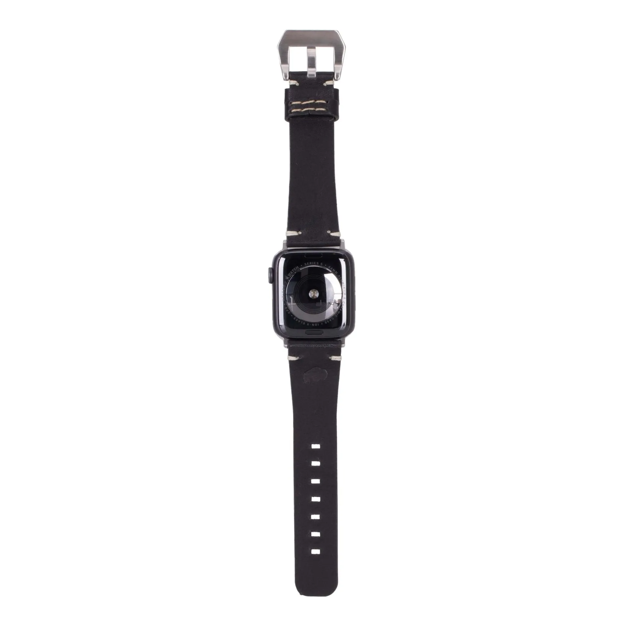 Sutton Modern Band for Apple Watch 44mm / 45mm, Black, Silver Hardware