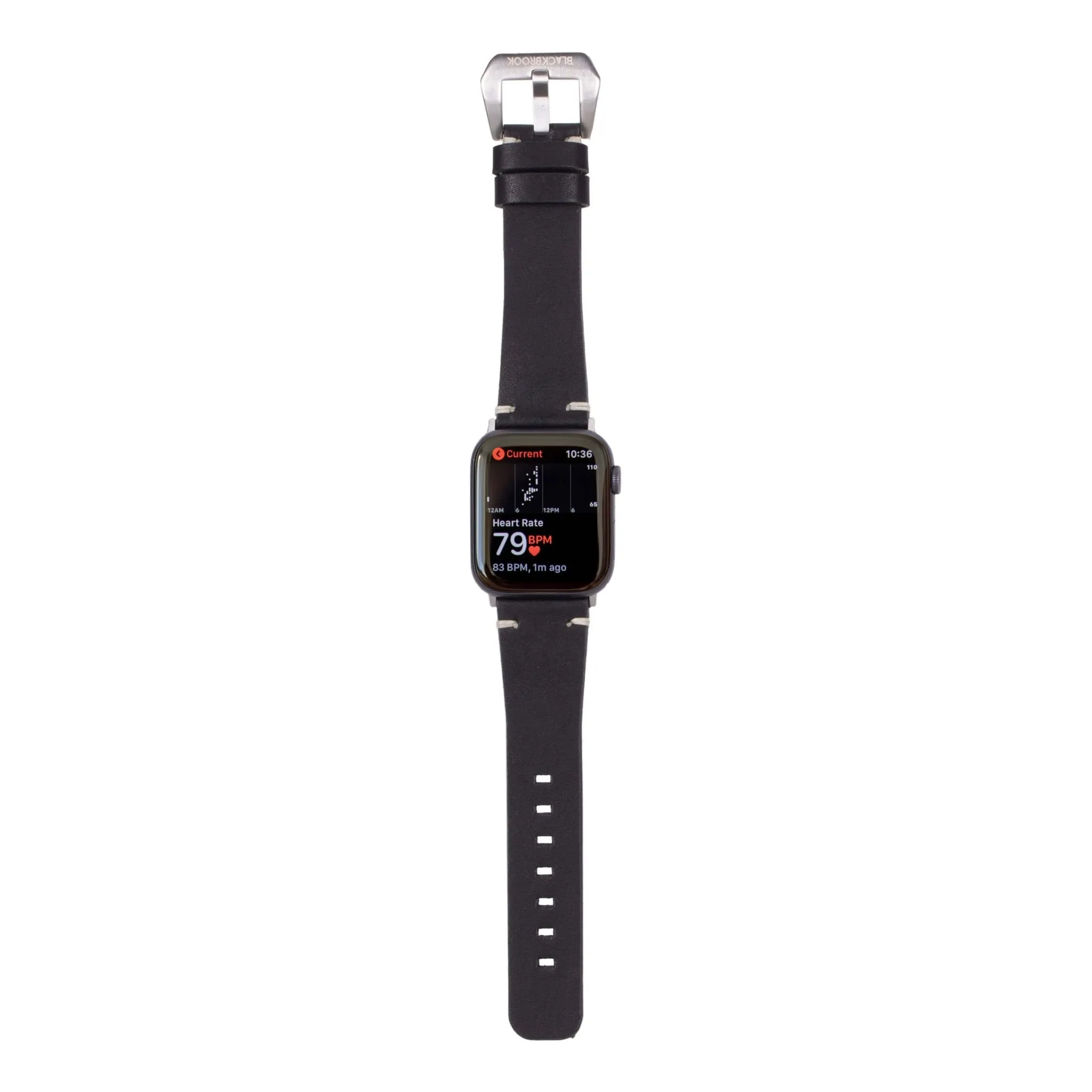 Sutton Modern Band for Apple Watch 44mm / 45mm, Black, Silver Hardware