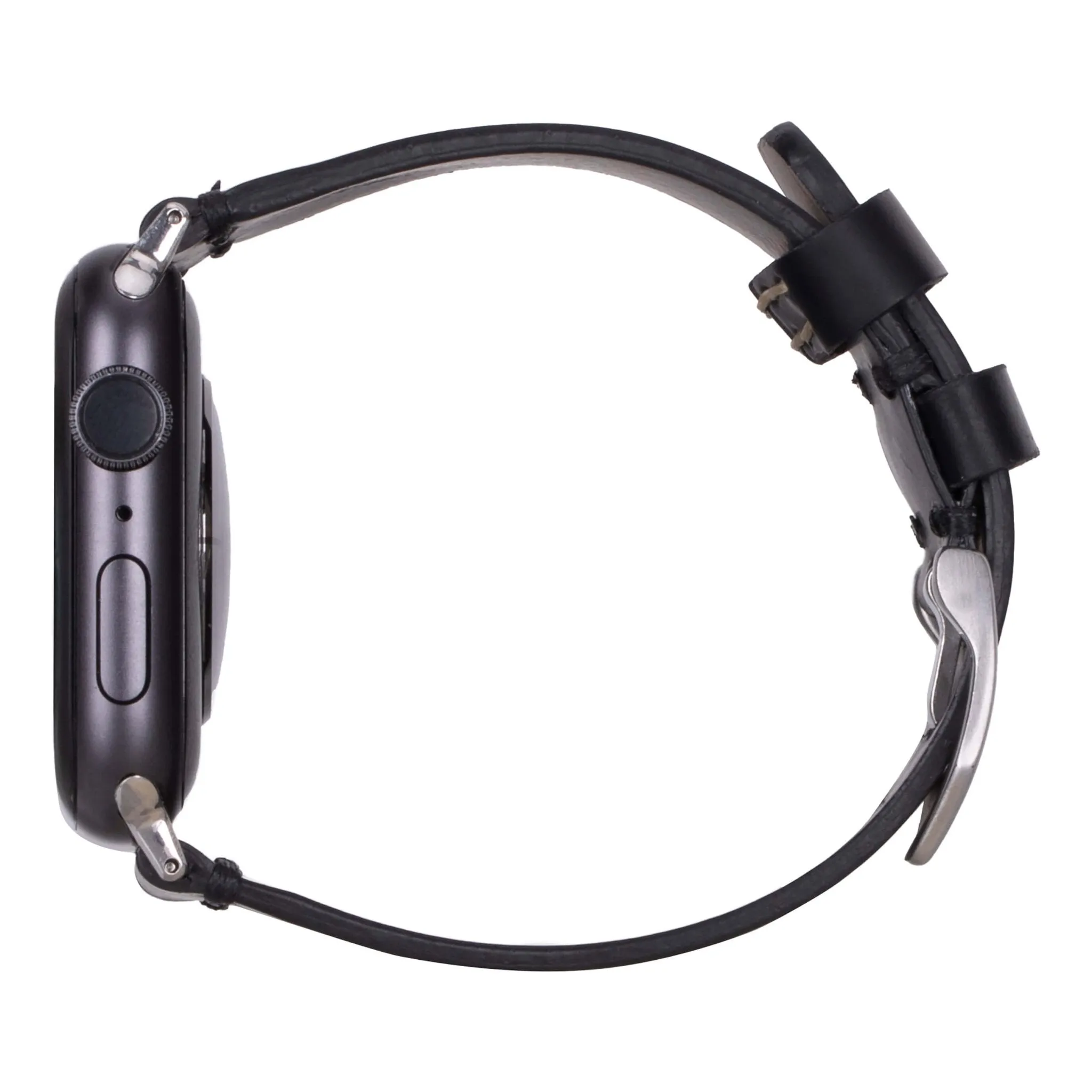 Sutton Modern Band for Apple Watch 44mm / 45mm, Black, Silver Hardware