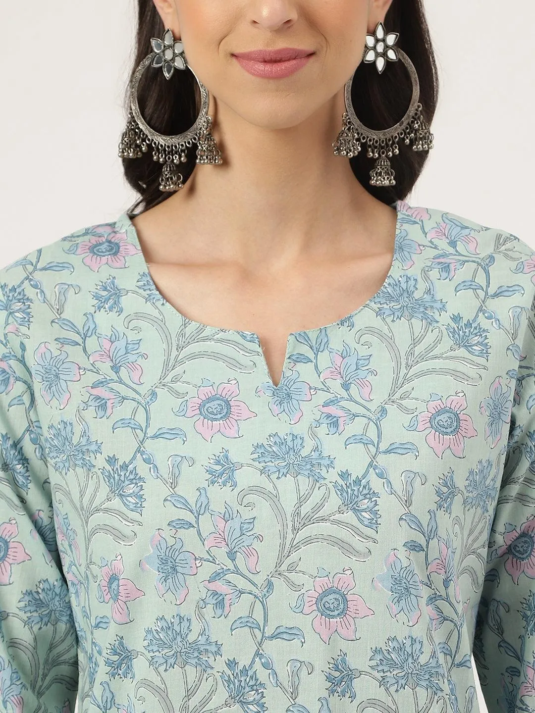 Turquoise Blue Printed Loungewear/Nightwear