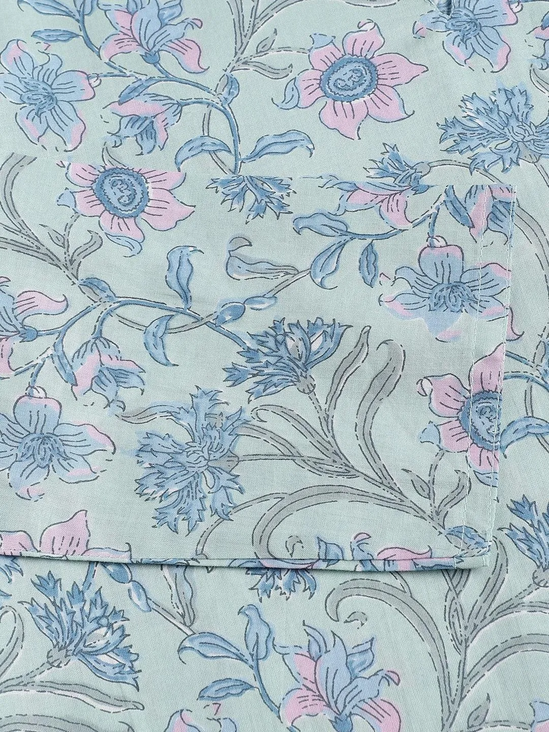 Turquoise Blue Printed Loungewear/Nightwear