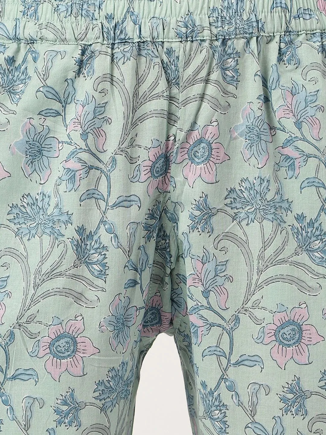 Turquoise Blue Printed Loungewear/Nightwear
