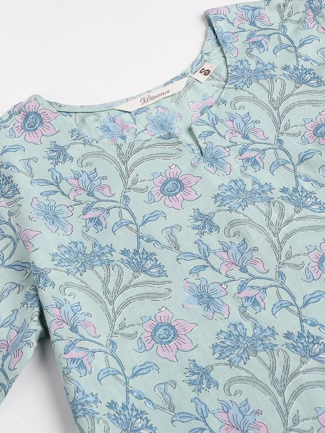 Turquoise Blue Printed Loungewear/Nightwear