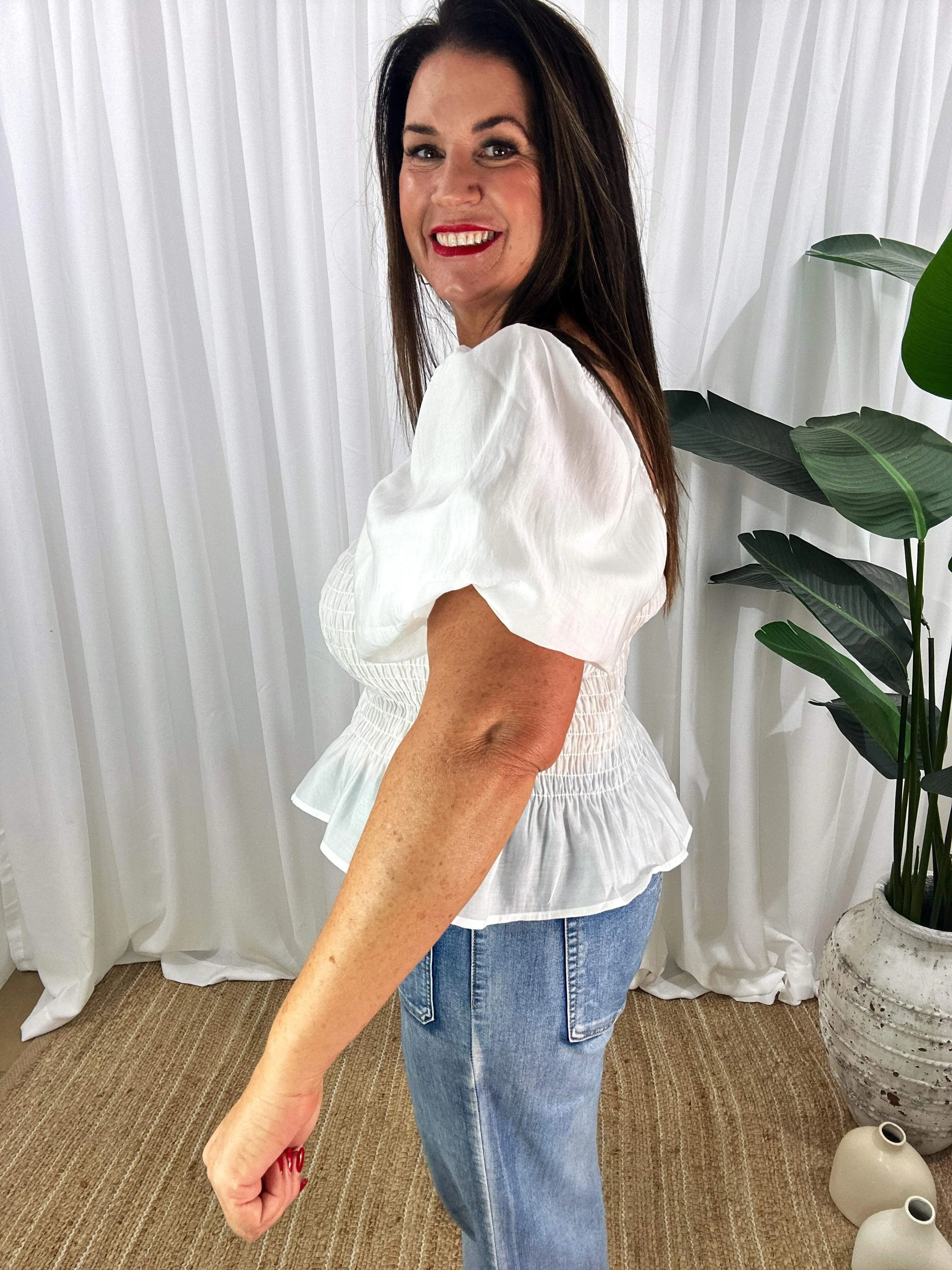 Wilder Peasant Top - White