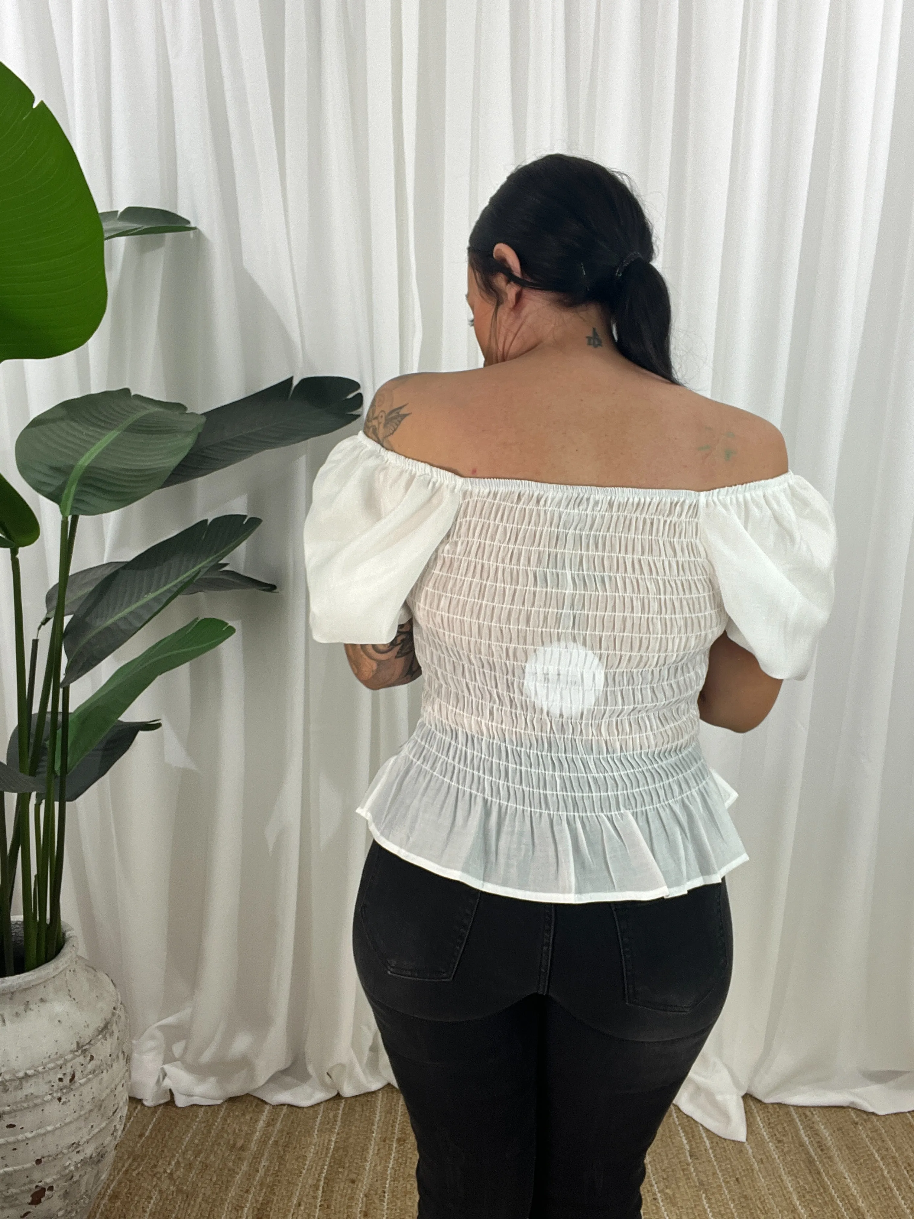 Wilder Peasant Top - White