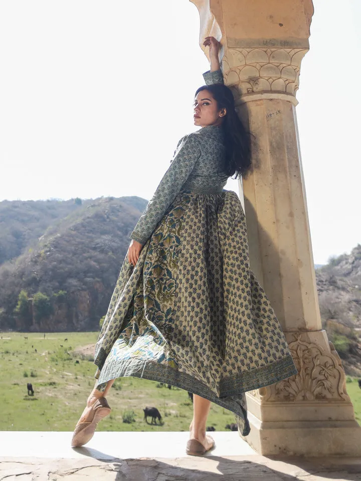 Women Block Print Mulmul Kurta