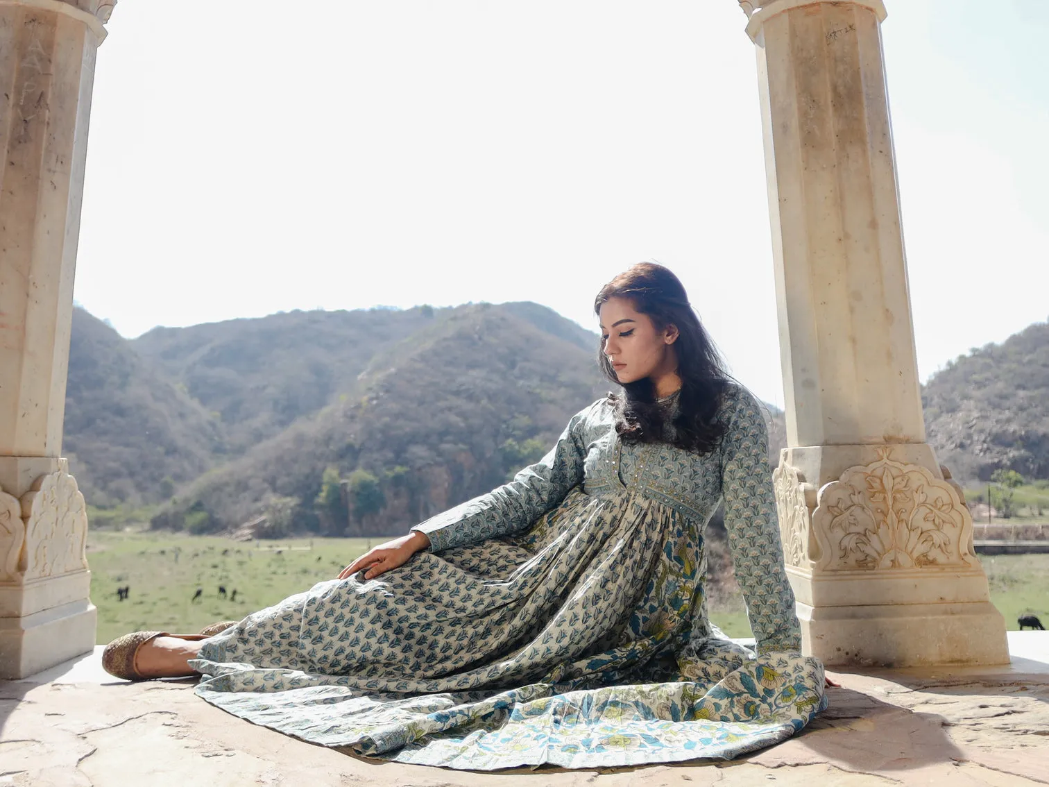 Women Block Print Mulmul Kurta