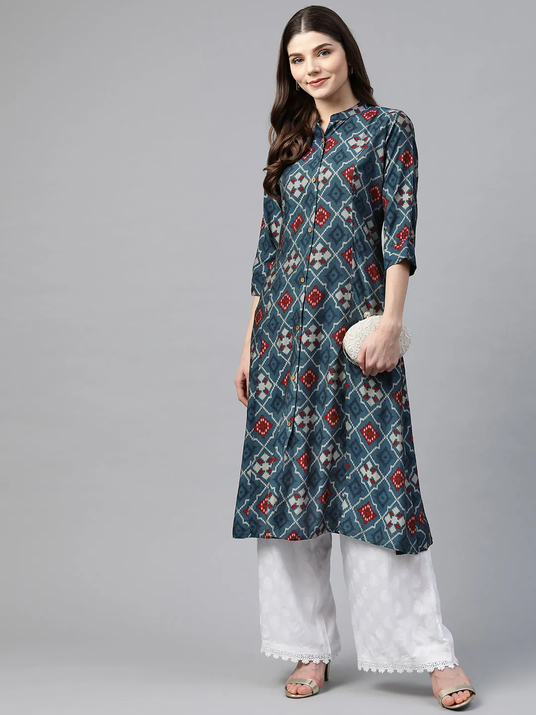 Women'S A-Line Printed Rayon Kurta