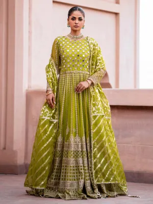 Henna Zarqun Soft Embroidered Organza Suit (2451B)